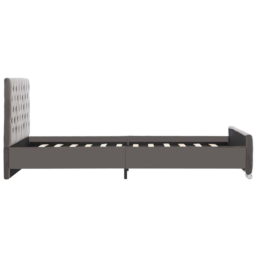 Cadre de lit sans matelas gris tissu 120x200 cm - XIOS