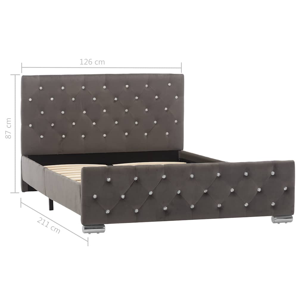 Cadre de lit sans matelas gris tissu 120x200 cm - XIOS