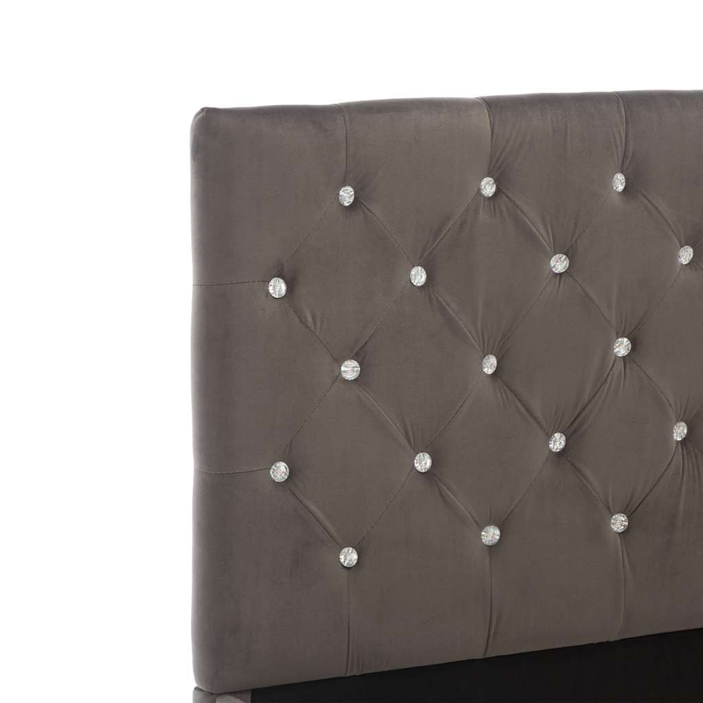Cadre de lit sans matelas gris velours 140x200 cm