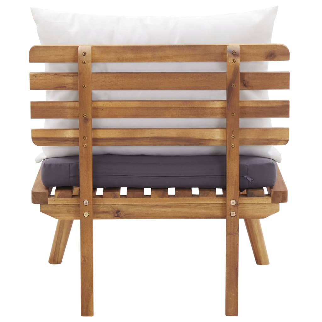 Salon de jardin 4 pcs avec coussins Bois d'acacia solide - XIOS