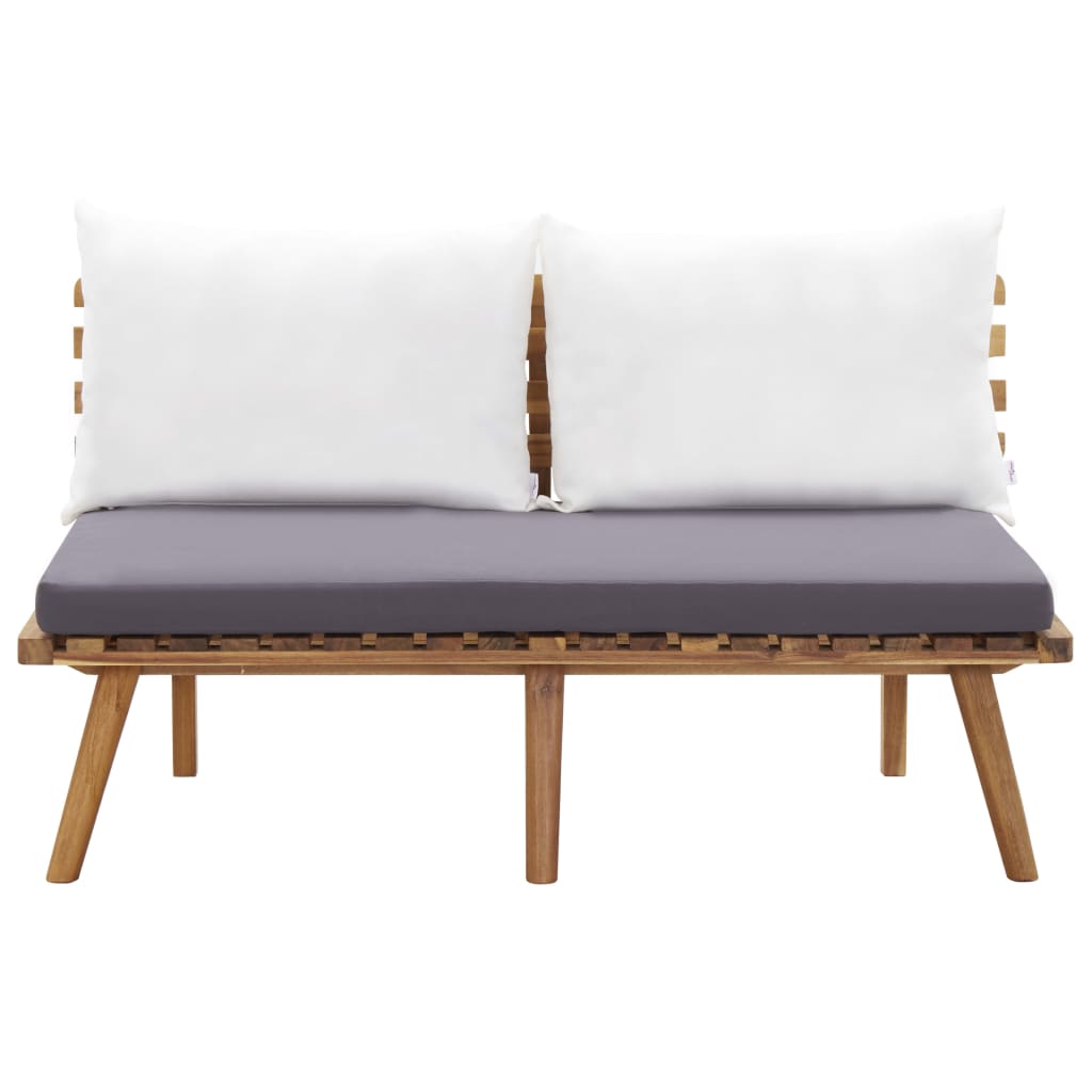 Salon de jardin 4 pcs avec coussins Bois d'acacia solide - XIOS