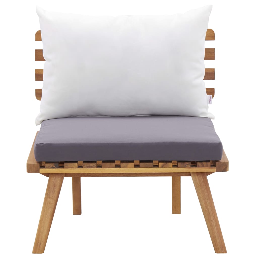 Salon de jardin 4 pcs avec coussins Bois d'acacia solide - XIOS