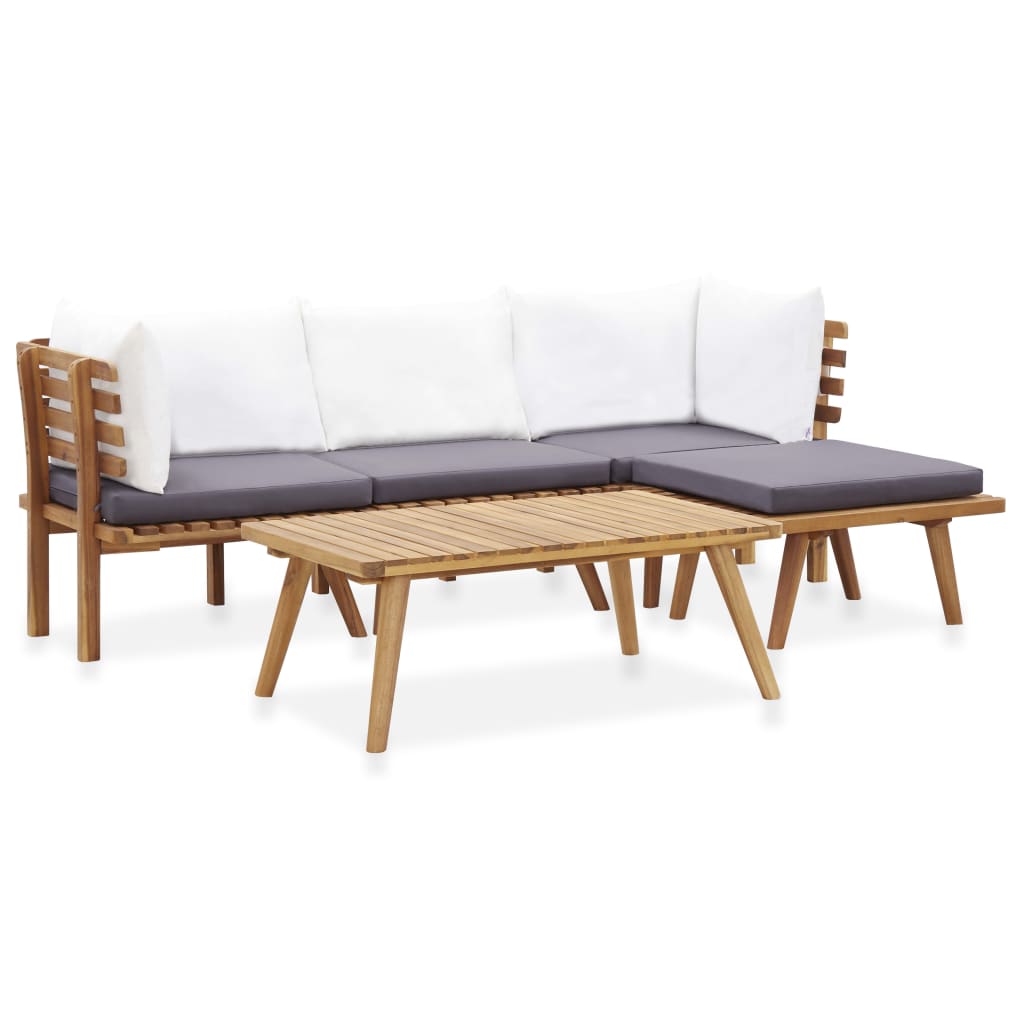Salon de jardin 5 pcs bois d'acacia solide - XIOS