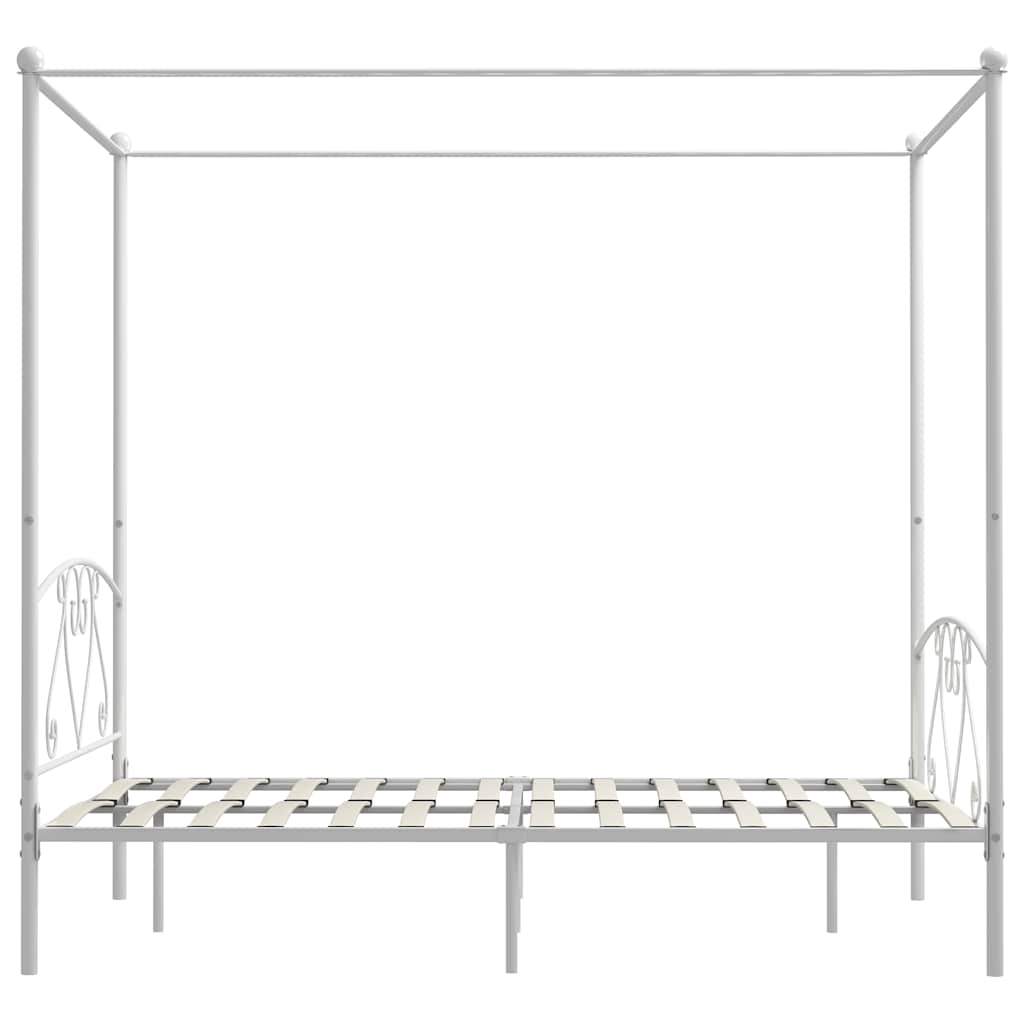 Cadre de lit à baldaquin Blanc 160x200 cm Métal - XIOS