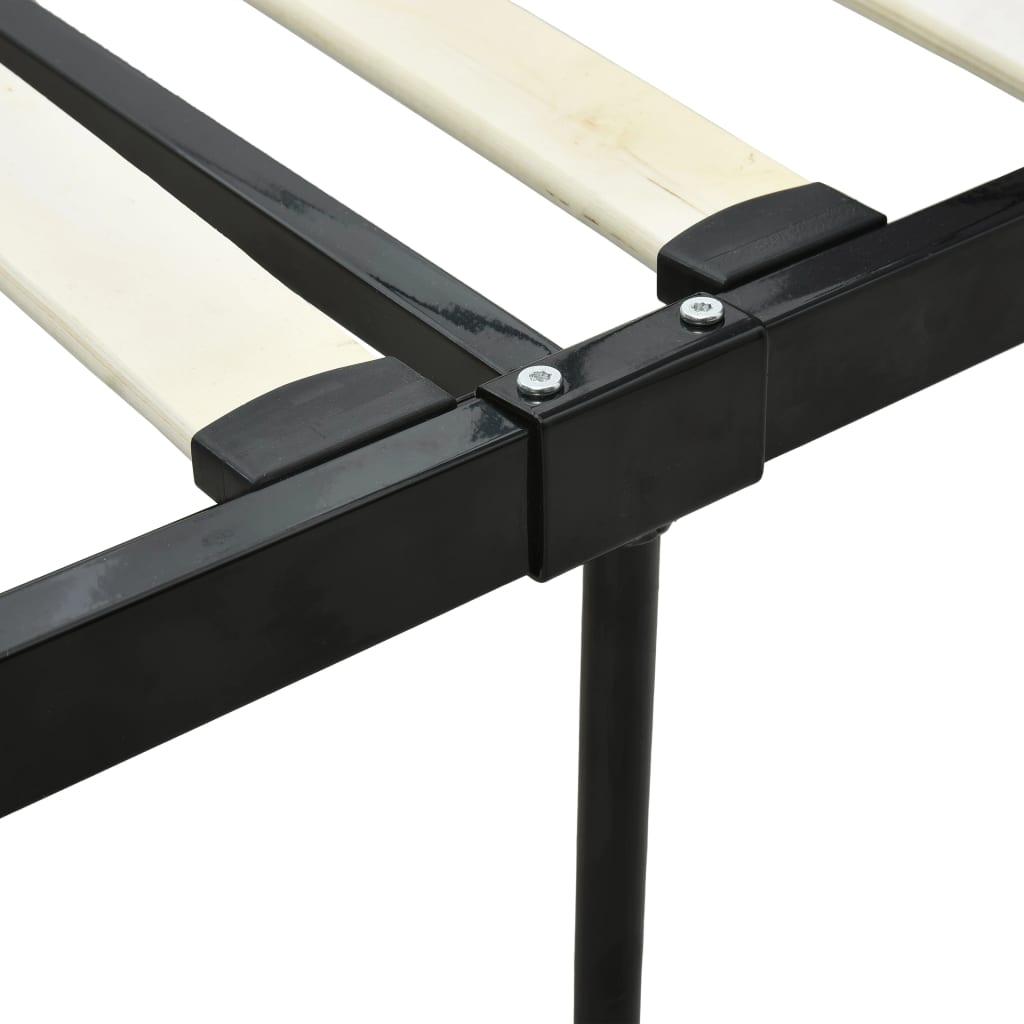 Cadre de lit sans matelas avec baldaquin noir 140x200 cm métal - XIOS