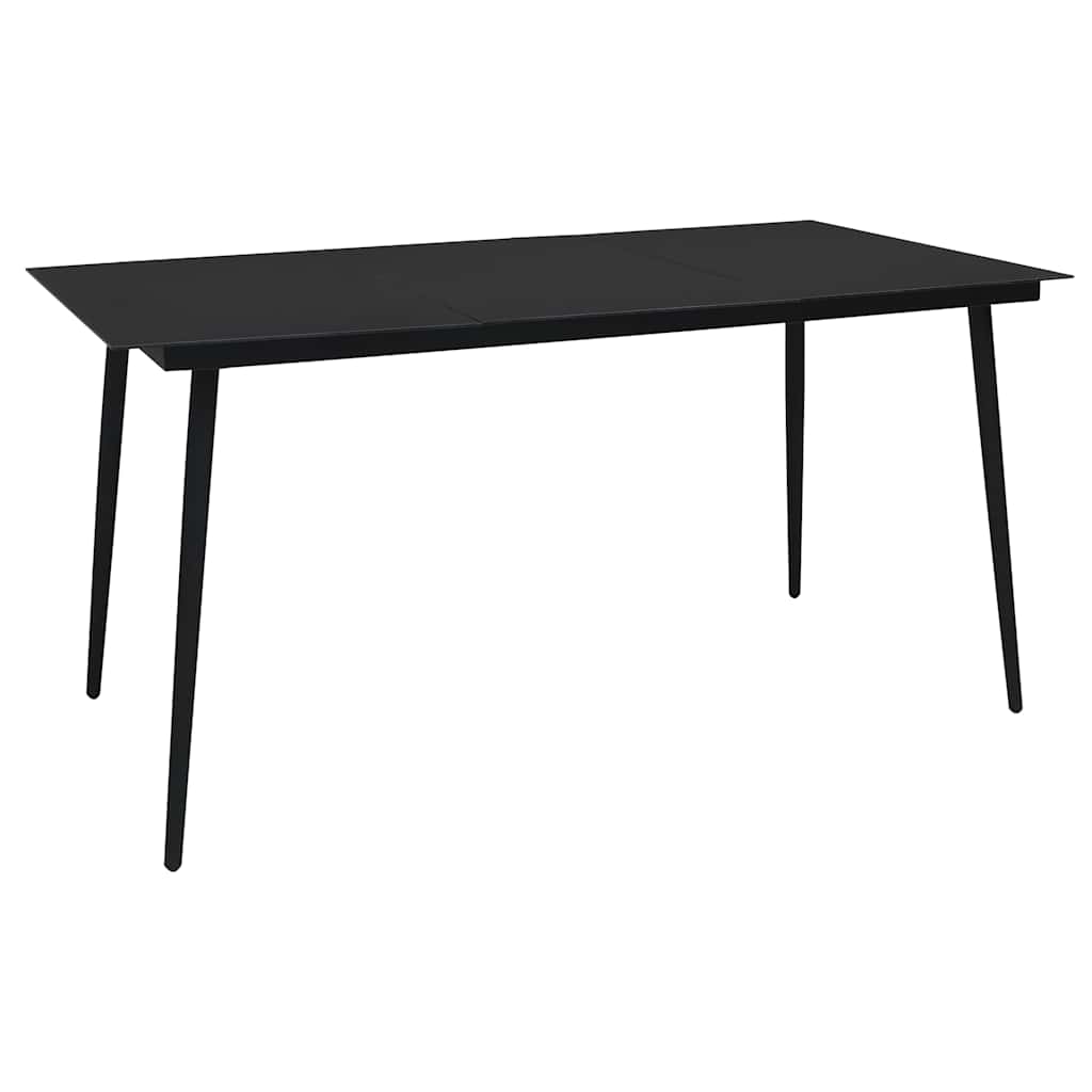 Mobilier à dîner d'extérieur 7 pcs Corde en coton et acier Noir - XIOS