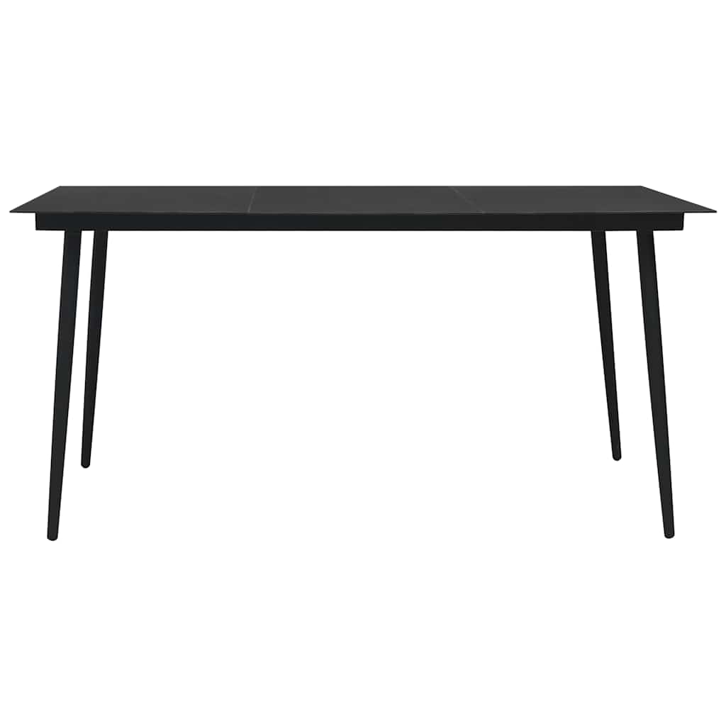 Mobilier à dîner d'extérieur 7 pcs Corde en coton et acier Noir - XIOS