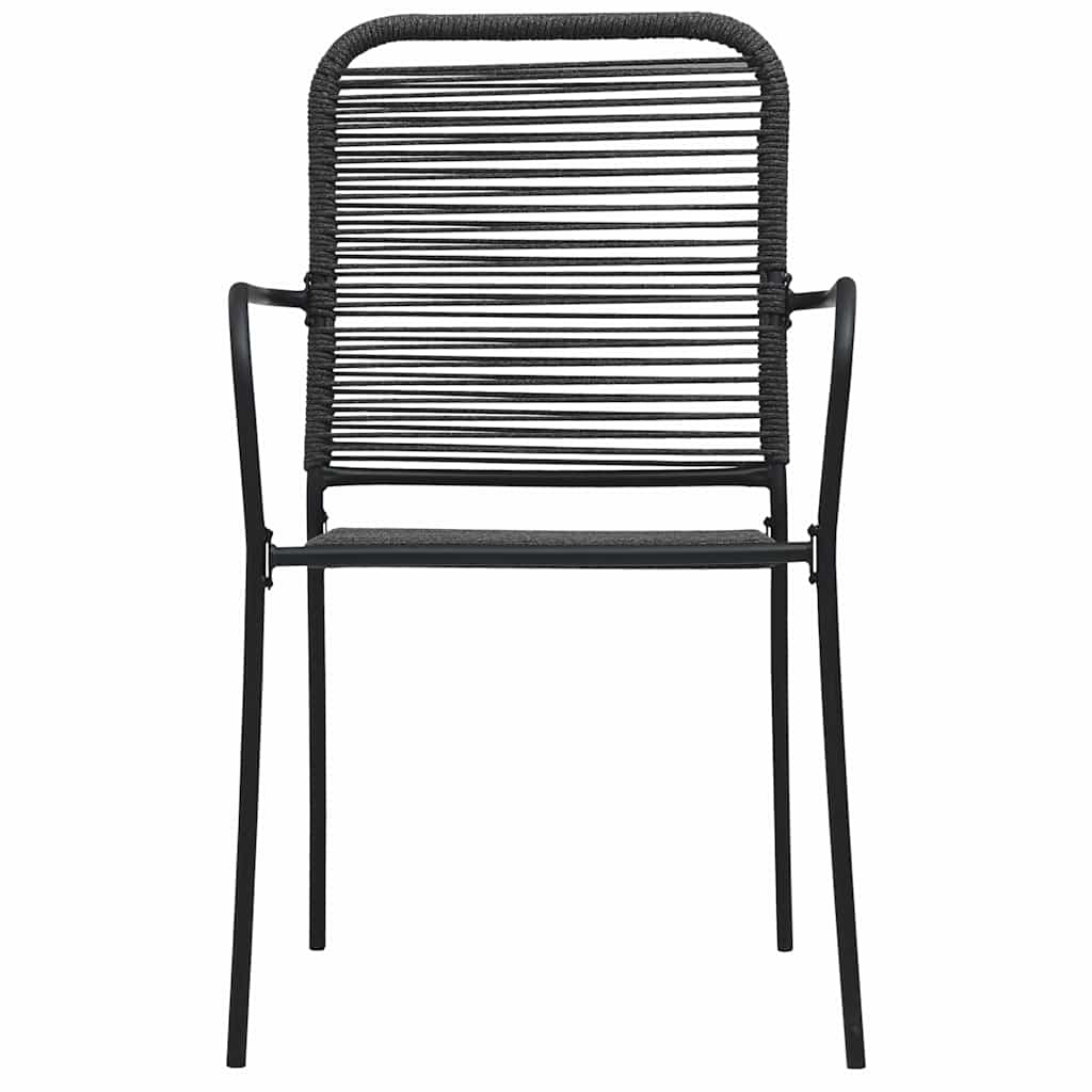 Mobilier à dîner d'extérieur 7 pcs Corde en coton et acier Noir - XIOS