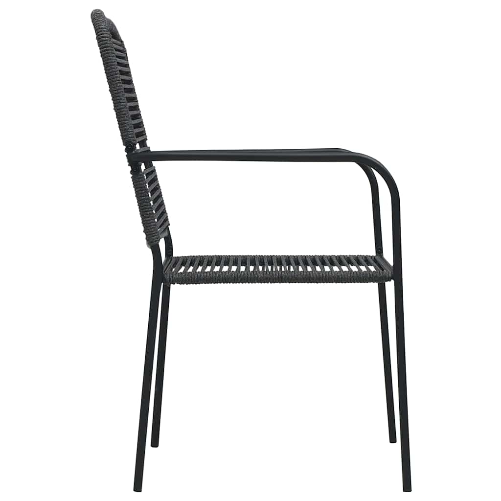 Mobilier à dîner d'extérieur 7 pcs Corde en coton et acier Noir - XIOS