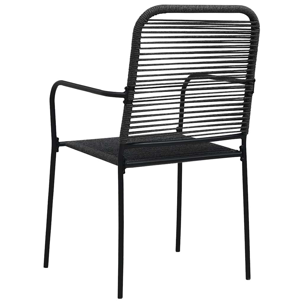 Mobilier à dîner d'extérieur 7 pcs Corde en coton et acier Noir - XIOS
