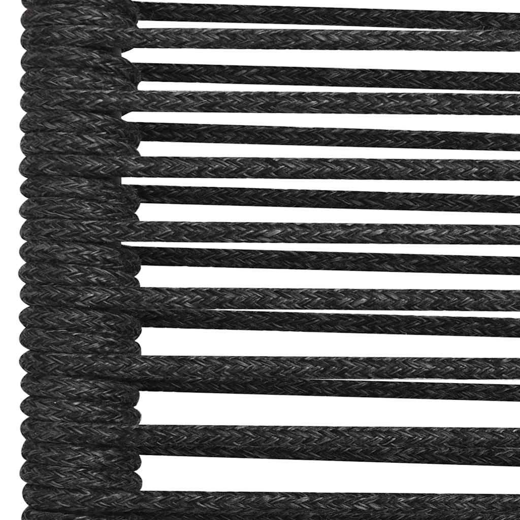 Mobilier à dîner d'extérieur 7 pcs Corde en coton et acier Noir - XIOS