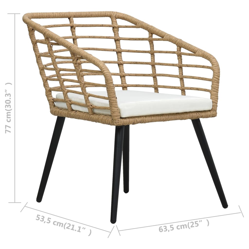 Ensemble de bistro 3 pcs Résine tressée Chêne - XIOS