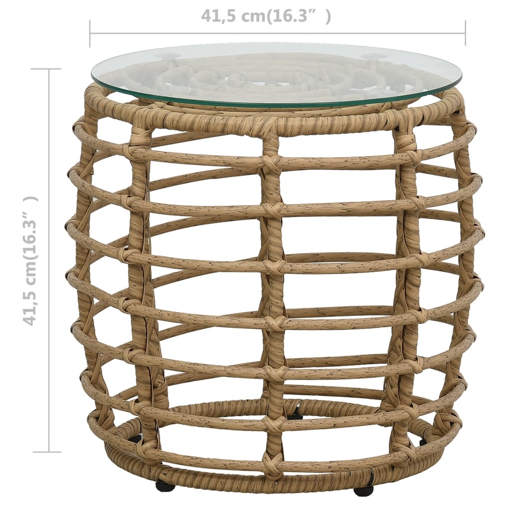 Ensemble de bistro 3 pcs Résine tressée Chêne - XIOS