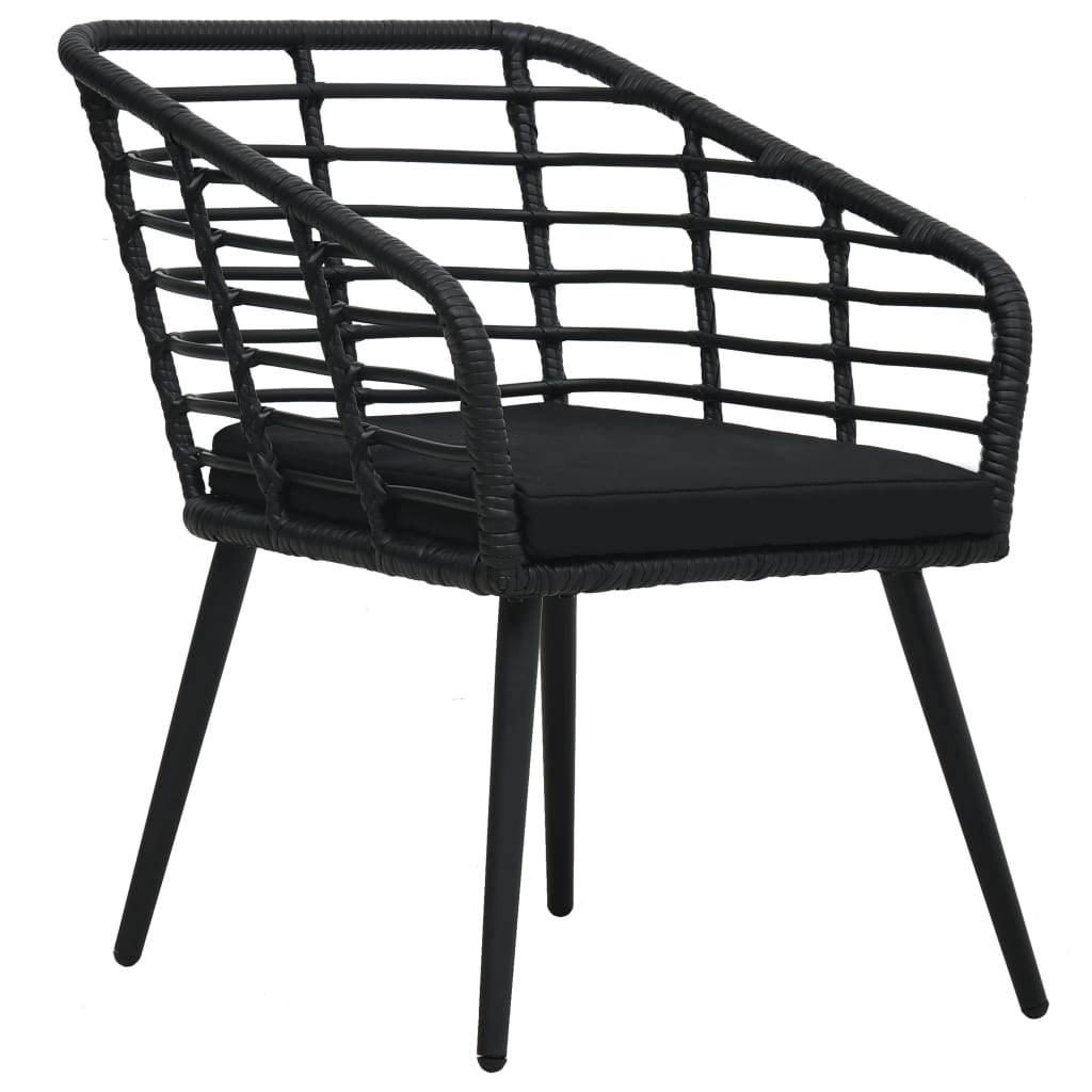 Ensemble de bistro 3 pcs Résine tressée Noir - XIOS