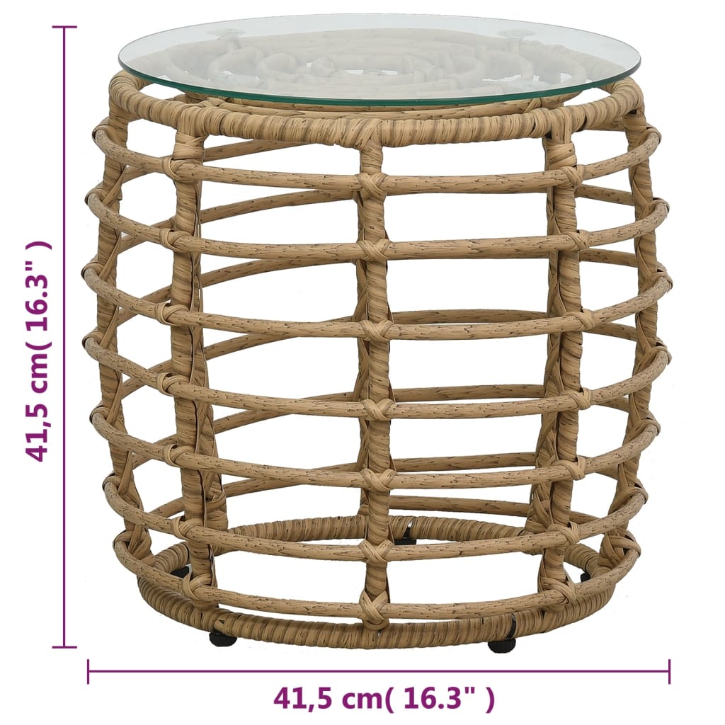 Ensemble de bistro 3 pcs Résine tressée Chêne - XIOS