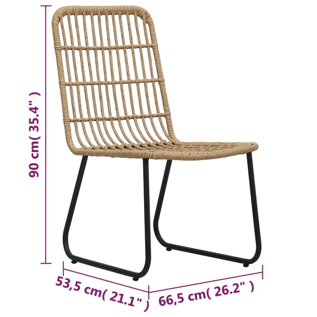 Ensemble de bistro 3 pcs Résine tressée Chêne - XIOS