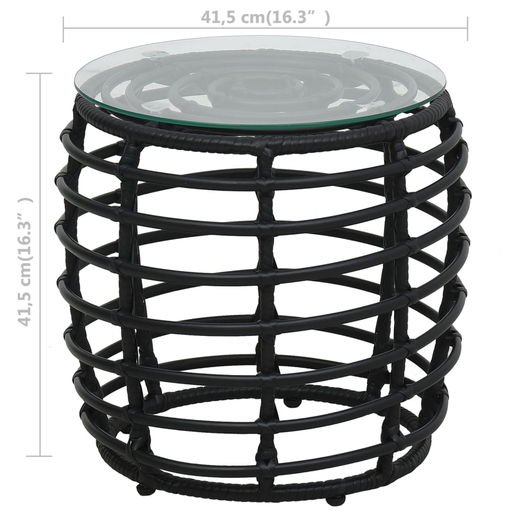 Ensemble de bistro 3 pcs Résine tressée Noir - XIOS