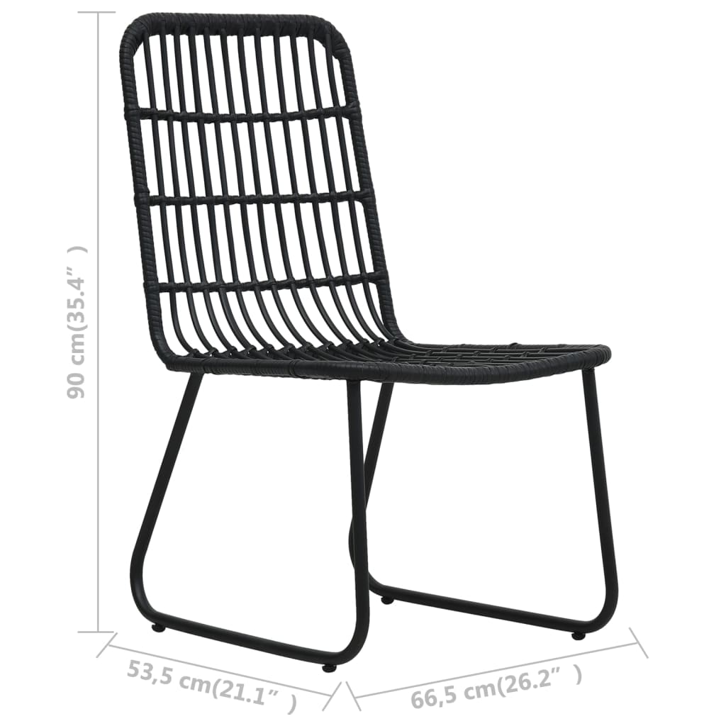 Ensemble de bistro 3 pcs Résine tressée Noir - XIOS