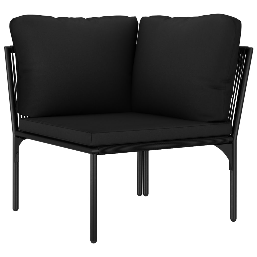 Salon de jardin 6 pcs avec coussins Noir PVC - XIOS