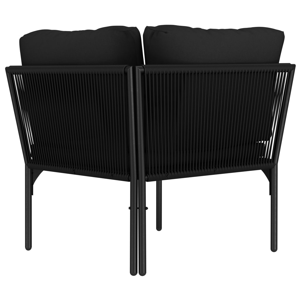 Salon de jardin 6 pcs avec coussins Noir PVC - XIOS