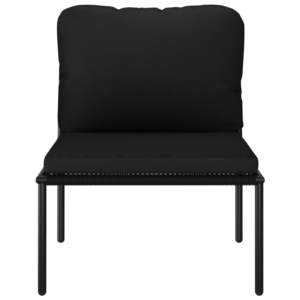 Salon de jardin 6 pcs avec coussins Noir PVC - XIOS