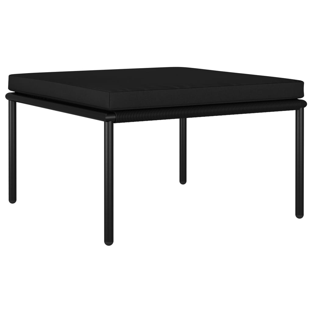 Salon de jardin 3 pcs avec coussins Noir PVC - XIOS
