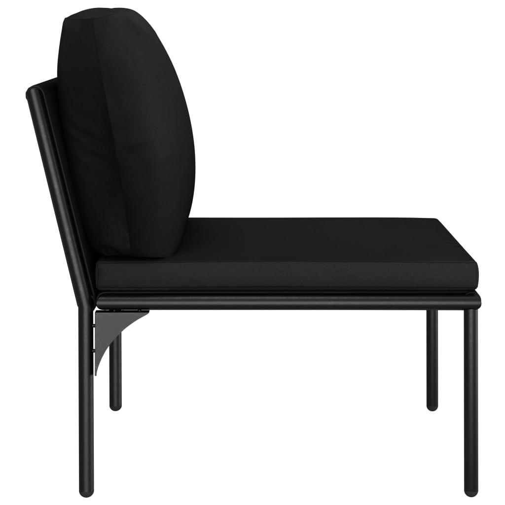 Salon de jardin 3 pcs avec coussins Noir PVC - XIOS