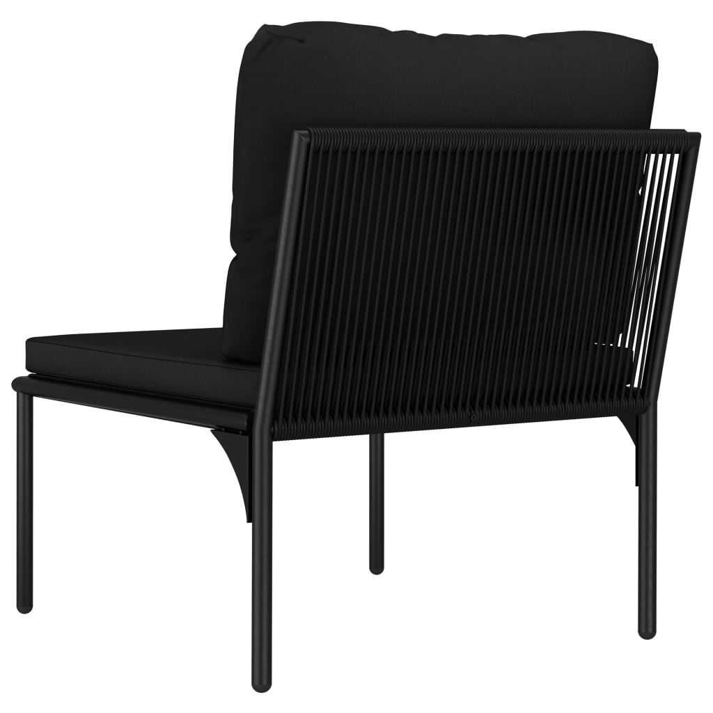Salon de jardin 3 pcs avec coussins Noir PVC - XIOS