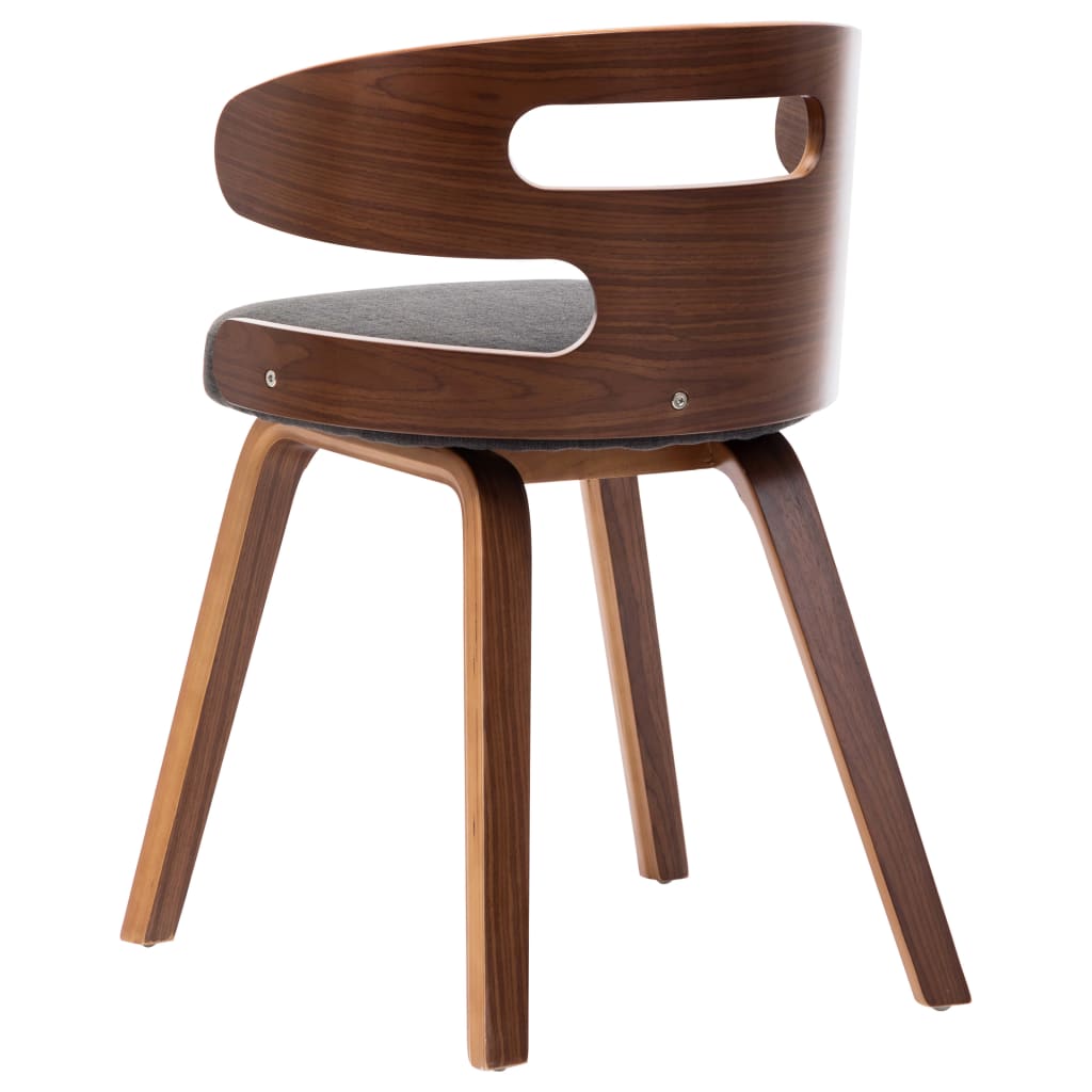 Chaises à manger lot de 4 gris foncé bois courbé et tissu - XIOS