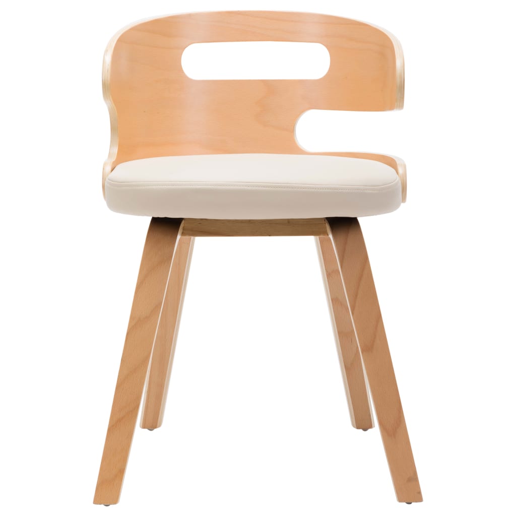 Chaises à manger lot de 4 crème bois courbé et similicuir - XIOS