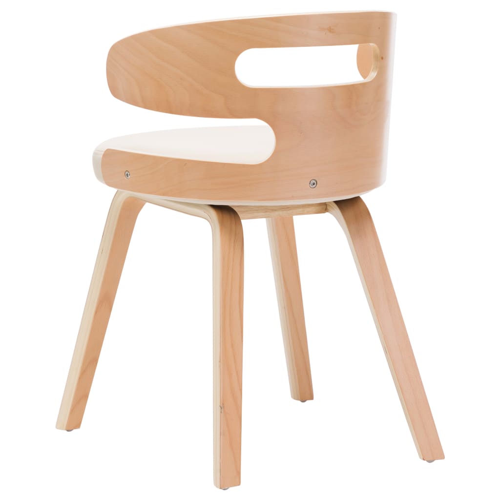 Chaises à manger lot de 4 crème bois courbé et similicuir - XIOS