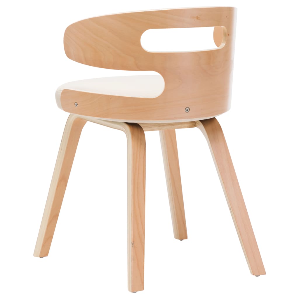 Chaises à manger lot de 6 crème bois courbé et similicuir - XIOS
