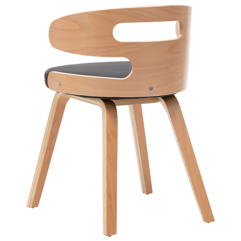 Chaises à manger lot de 4 noir bois courbé et similicuir - XIOS