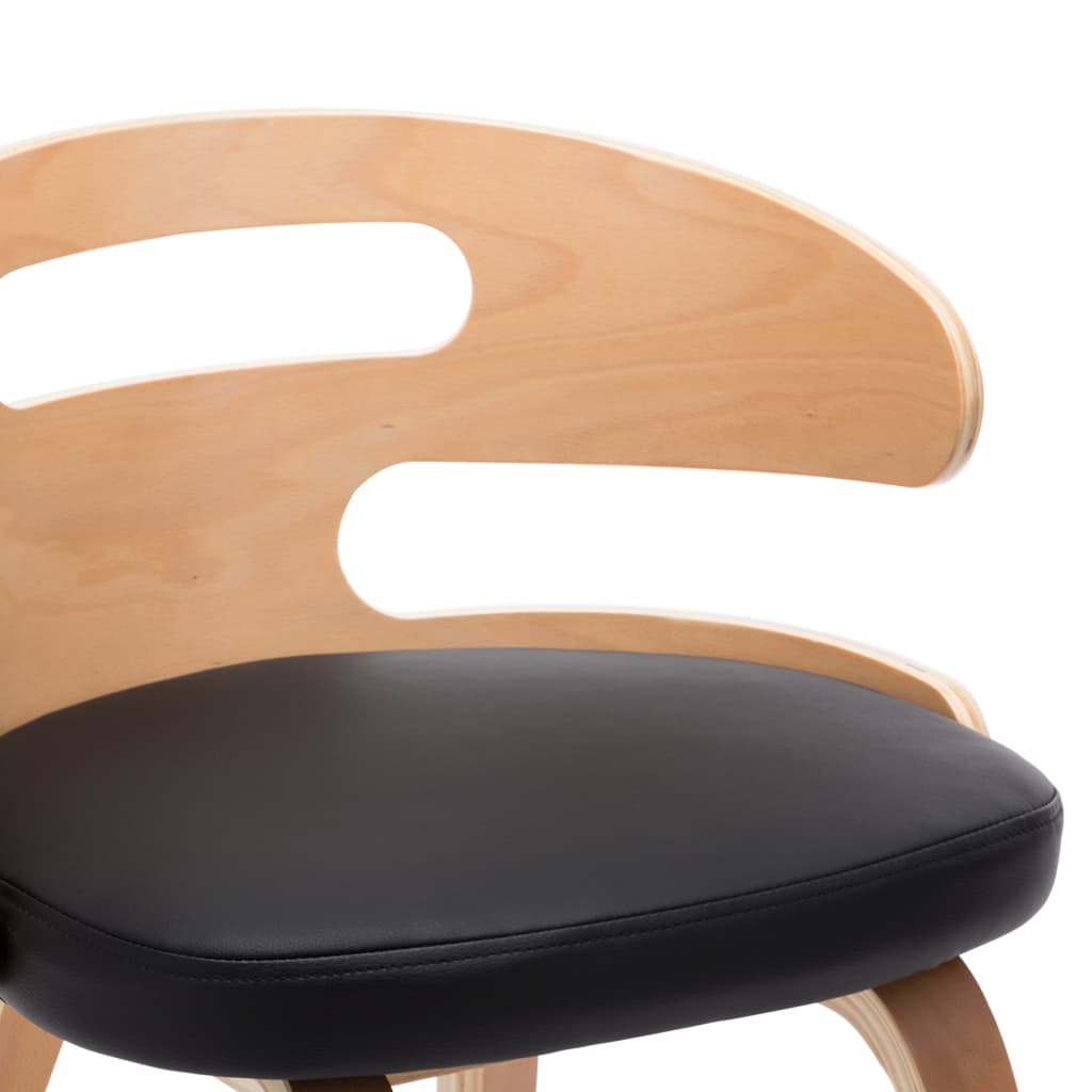 Chaises à manger lot de 4 noir bois courbé et similicuir - XIOS