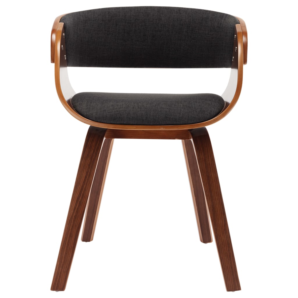 Chaises à manger lot de 4 gris bois courbé et tissu - XIOS