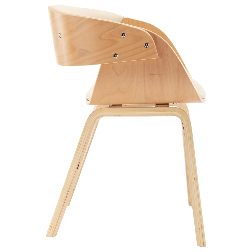 Chaises à manger lot de 4 crème bois courbé et similicuir - XIOS