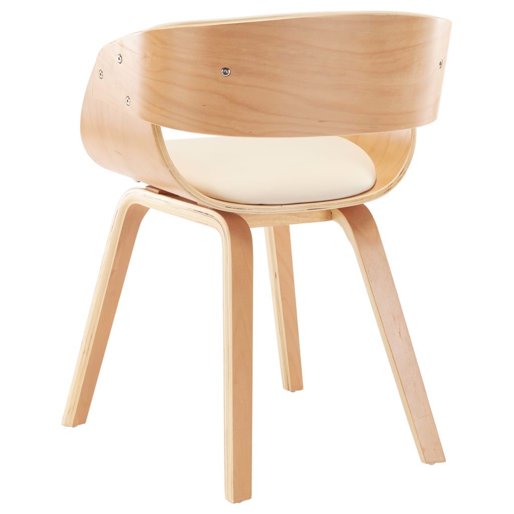 Chaises à manger lot de 4 crème bois courbé et similicuir - XIOS