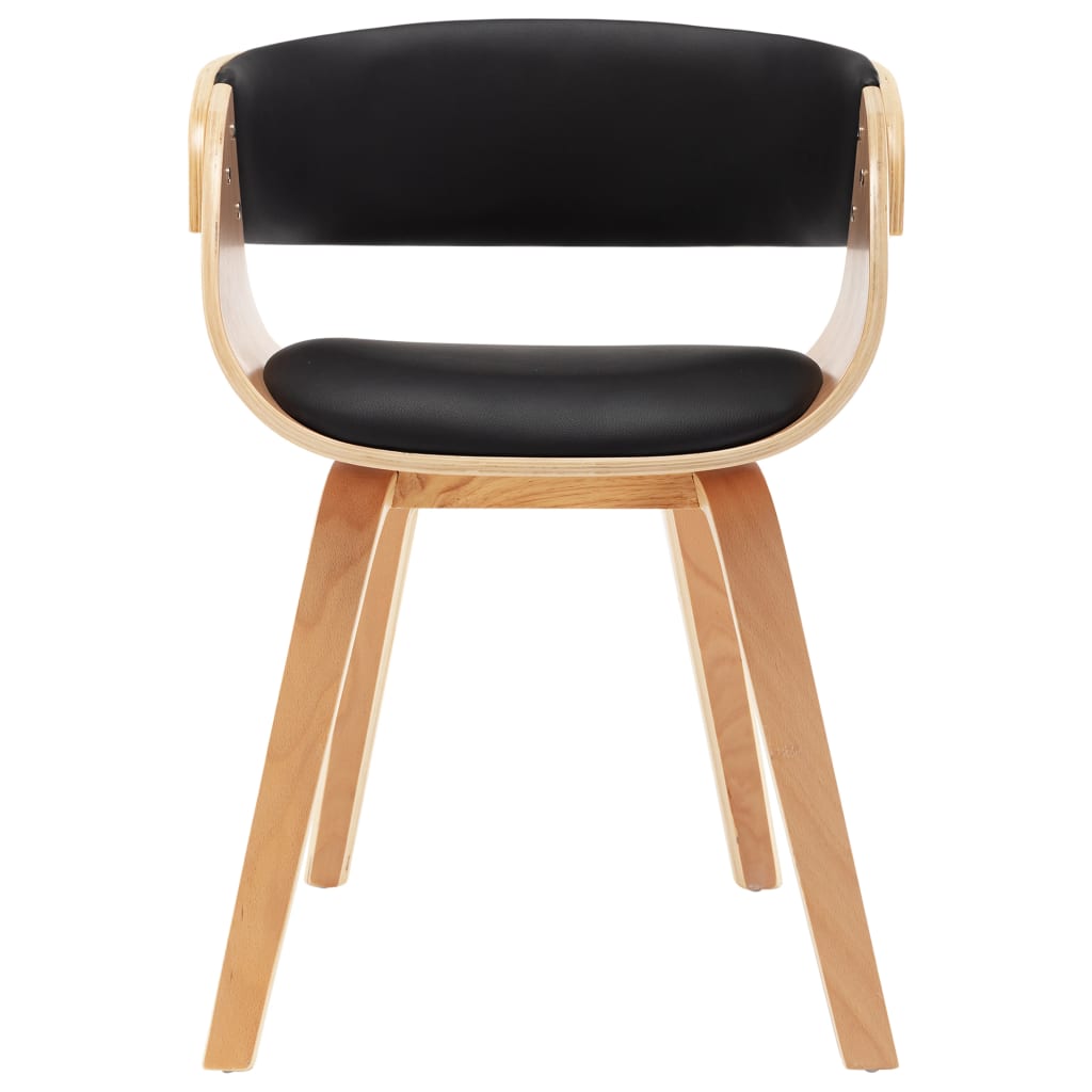Chaises à manger lot de 2 noir bois courbé et similicuir - XIOS