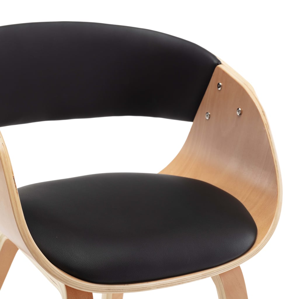Chaises à manger lot de 2 noir bois courbé et similicuir - XIOS
