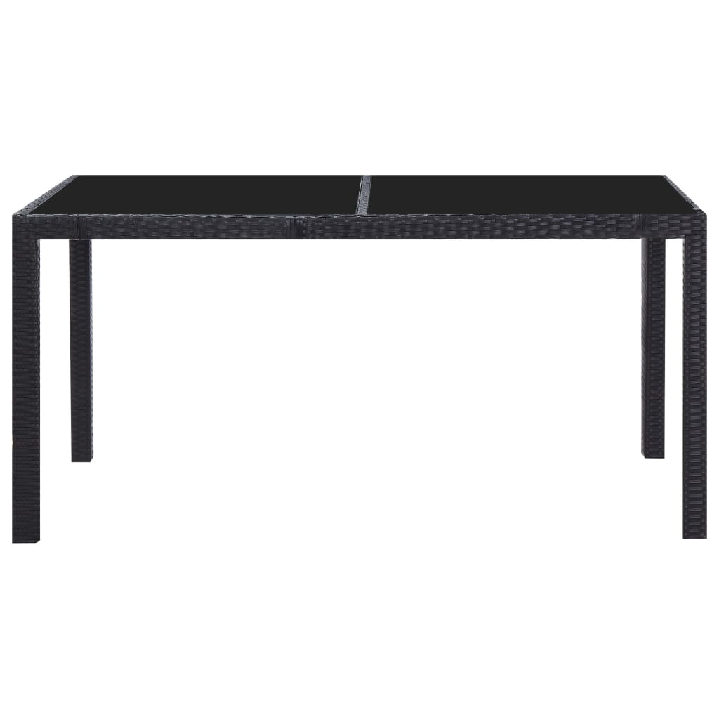 Ensemble à manger d'extérieur 7 pcs Résine tressée Noir - XIOS