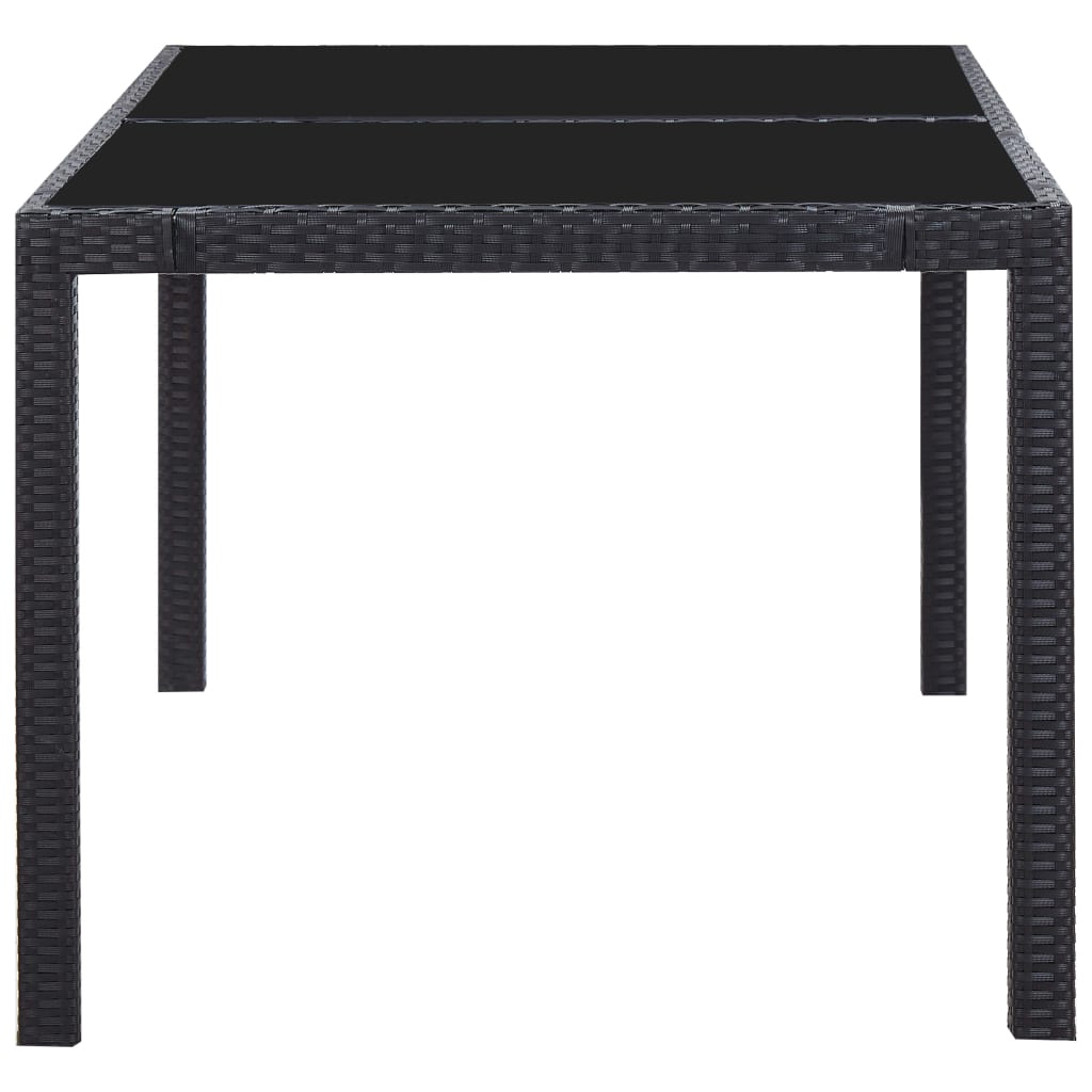 Ensemble à manger d'extérieur 7 pcs Résine tressée Noir - XIOS