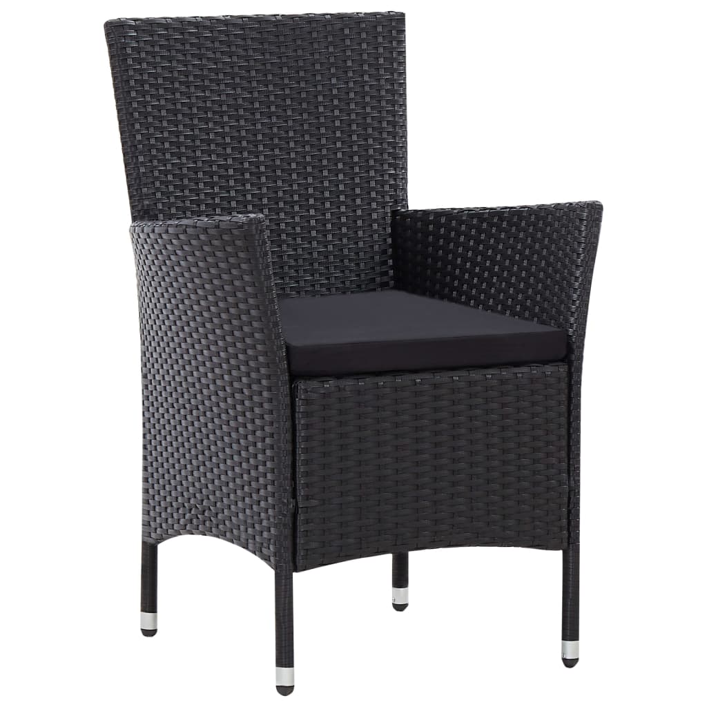 Ensemble à manger d'extérieur 7 pcs Résine tressée Noir - XIOS