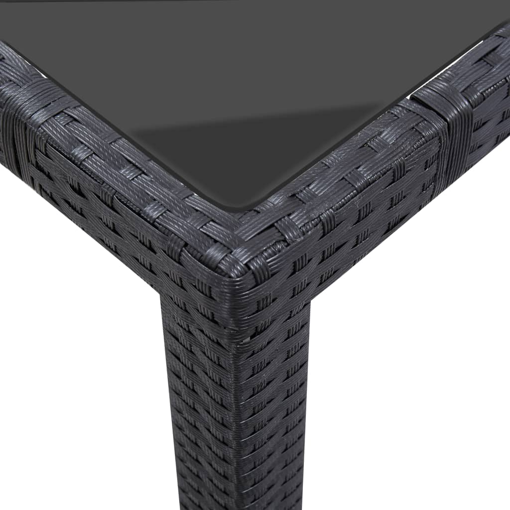 Ensemble à manger d'extérieur 7 pcs Résine tressée Noir - XIOS