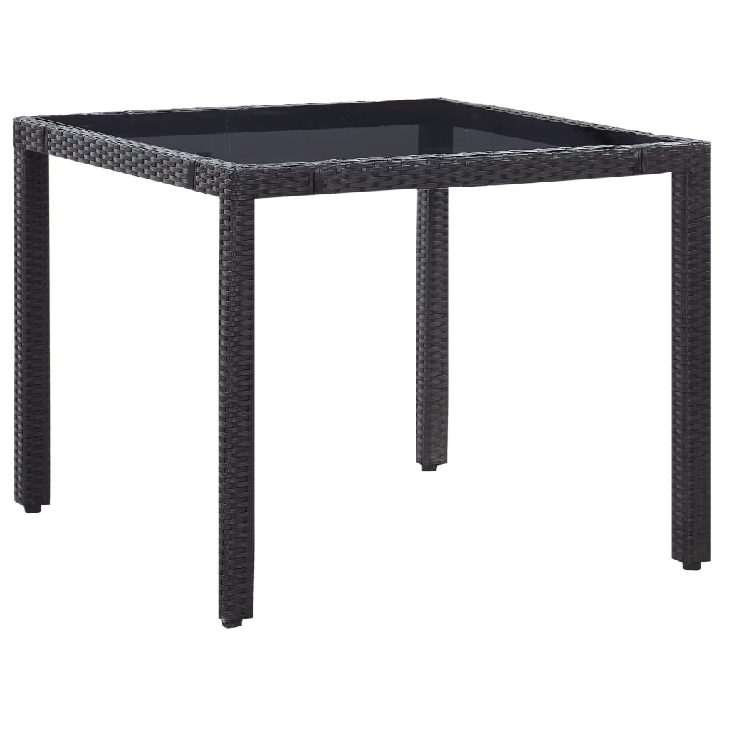 Ensemble à manger d'extérieur 5 pcs Résine tressée Noir - XIOS
