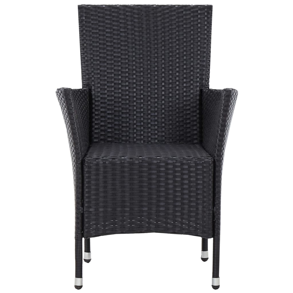 Ensemble à manger d'extérieur 5 pcs Résine tressée Noir - XIOS