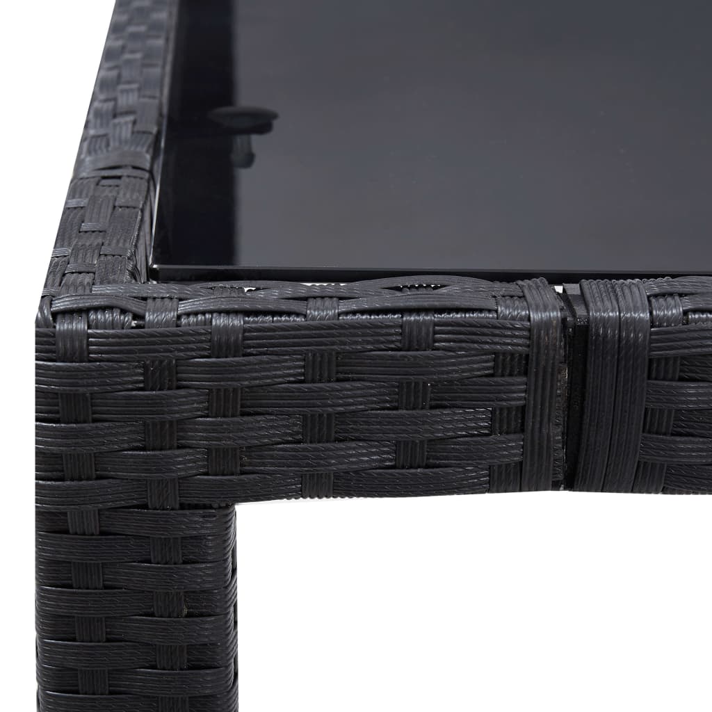 Ensemble à manger d'extérieur 5 pcs Résine tressée Noir - XIOS
