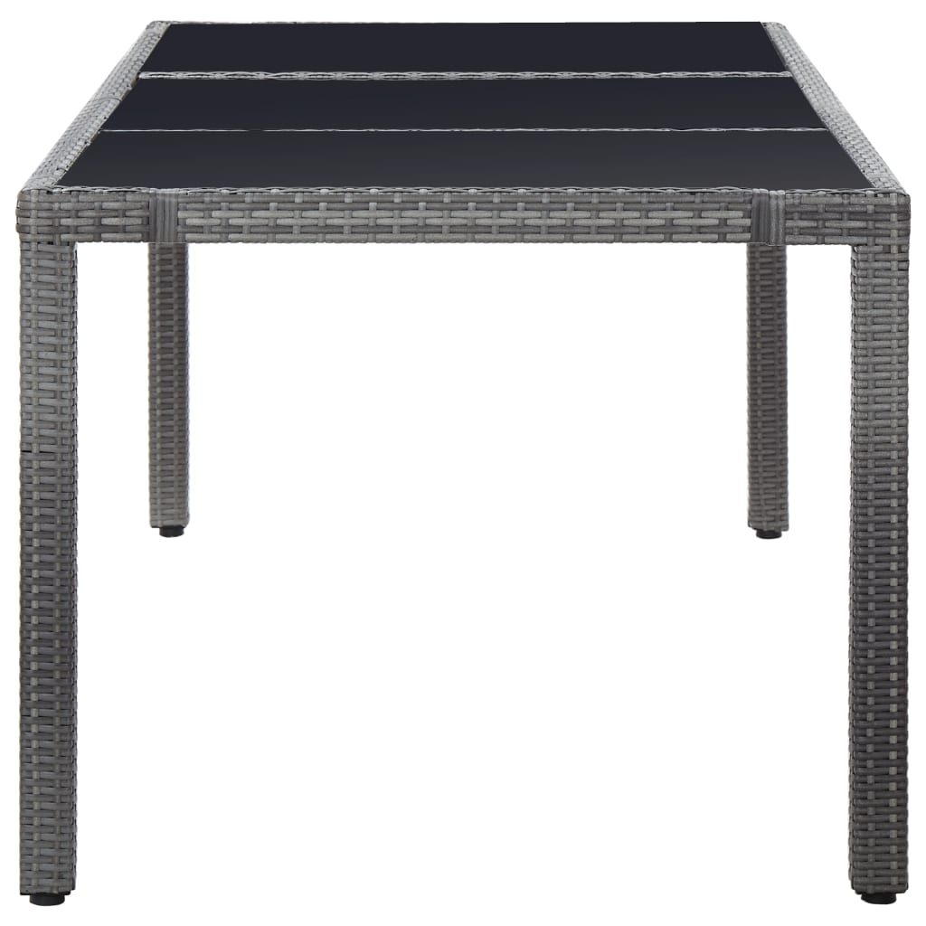 Ensemble à manger d'extérieur 9 pcs Résine tressée Gris - XIOS