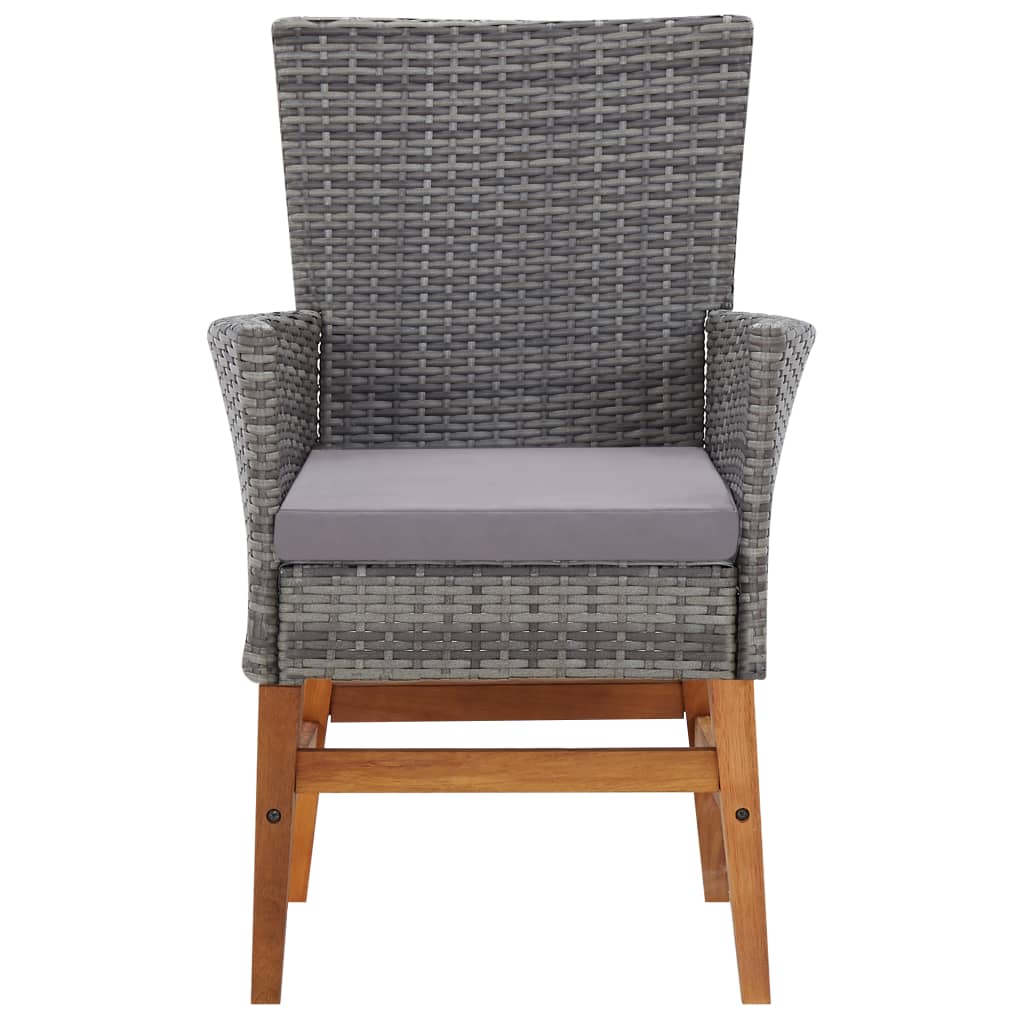Mobilier d'extérieur 7 pcs résine tressée et bois d'acacia gris - XIOS