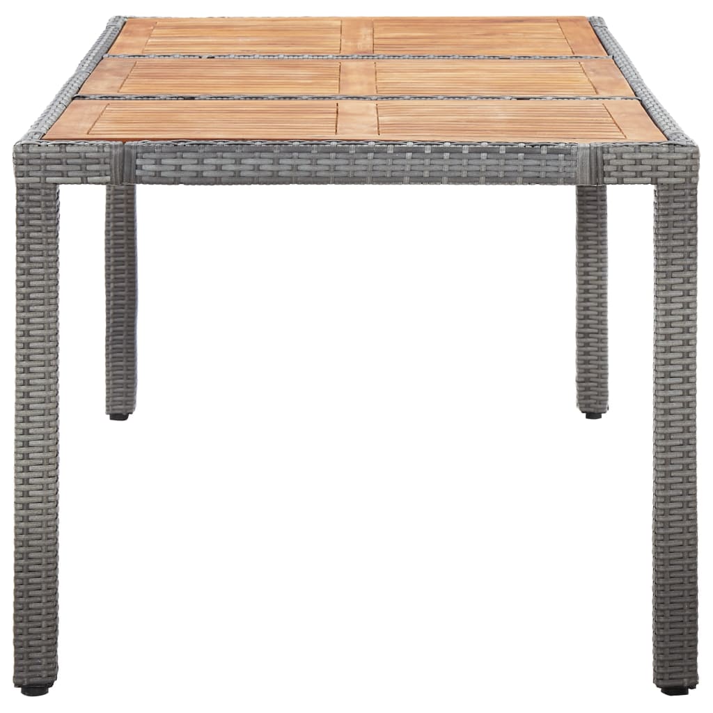 Ensemble à manger d'extérieur 9pcs coussins Résine tressée Gris - XIOS