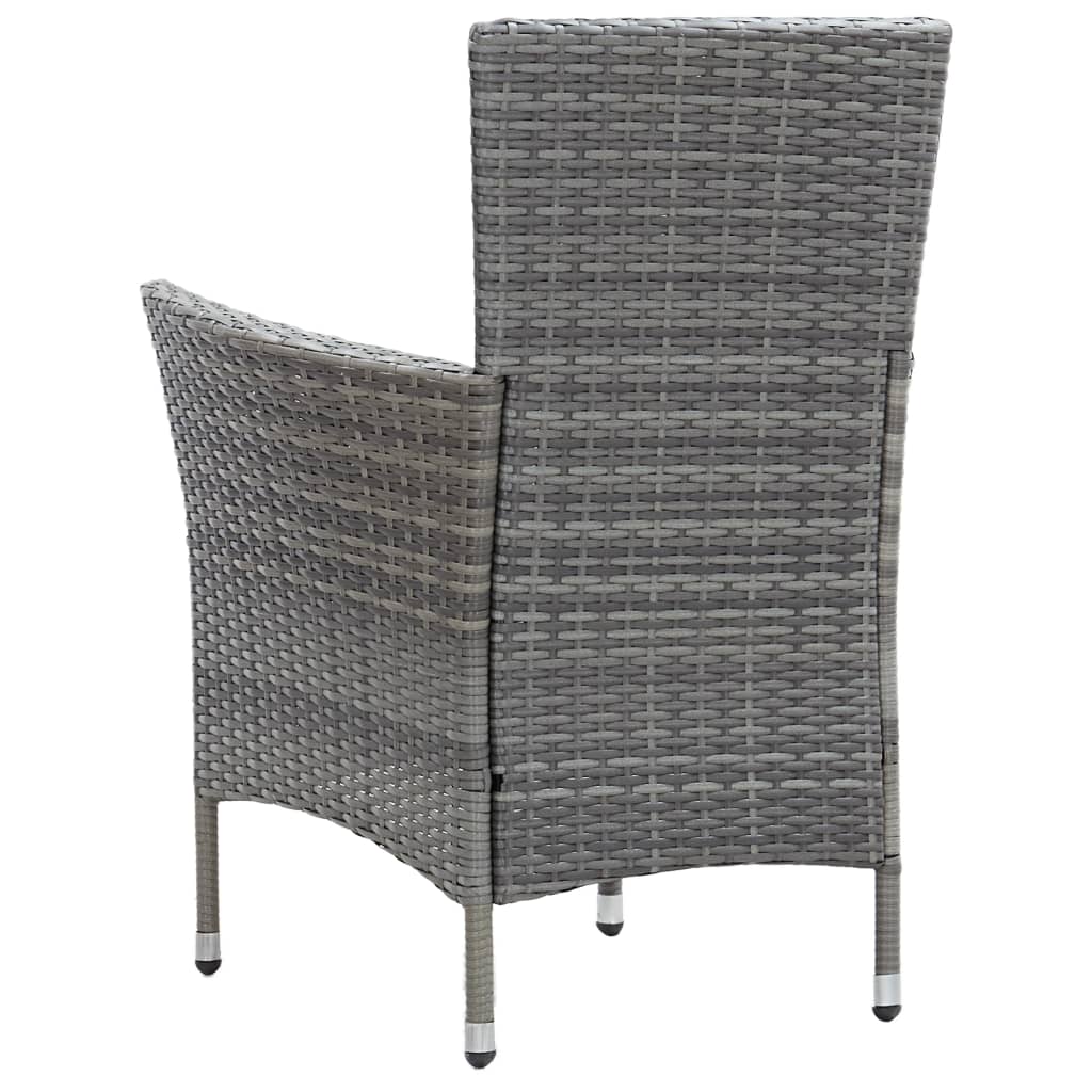 Ensemble à manger d'extérieur 9pcs coussins Résine tressée Gris - XIOS